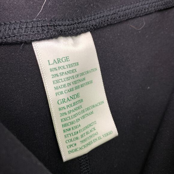 Tangerine Wide Leg Pull On Active Wear Pants Womens Size Large Black - Picture 7 of 7